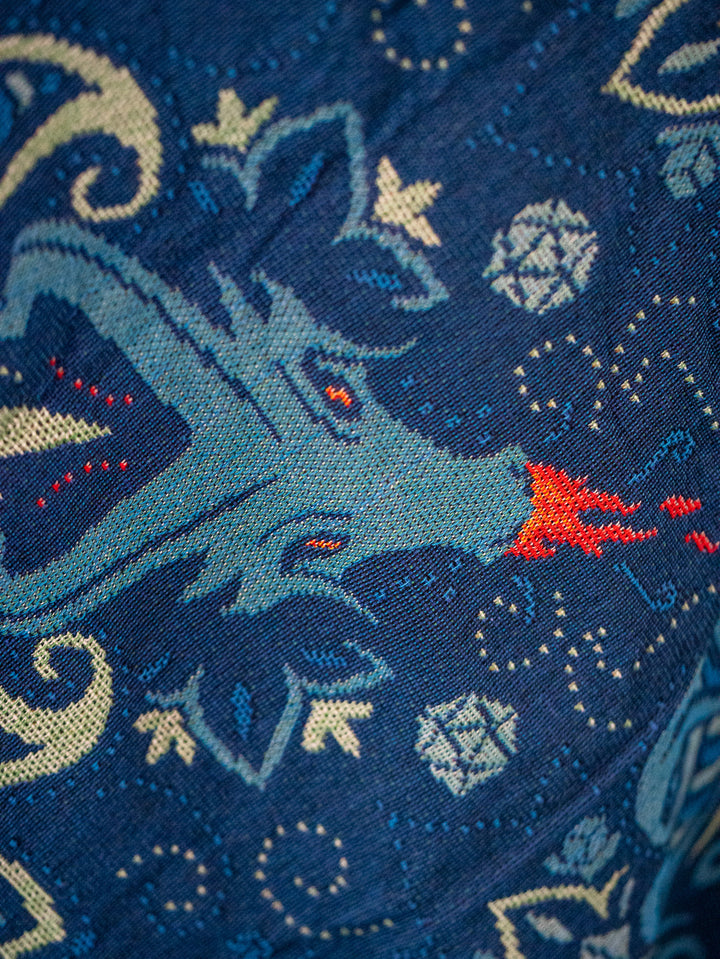 Woven Cotton Tapestry Blanket – Polyhedral Dice Fantasy TTRPG Home Decor