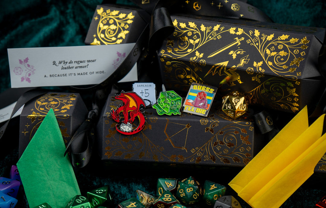 TTRPG Christmas Cracker with Mystery Dice Set
