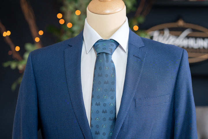 Necktie: TTRPG Beholder Inspired Tie with Subtle D20 Dice Pattern