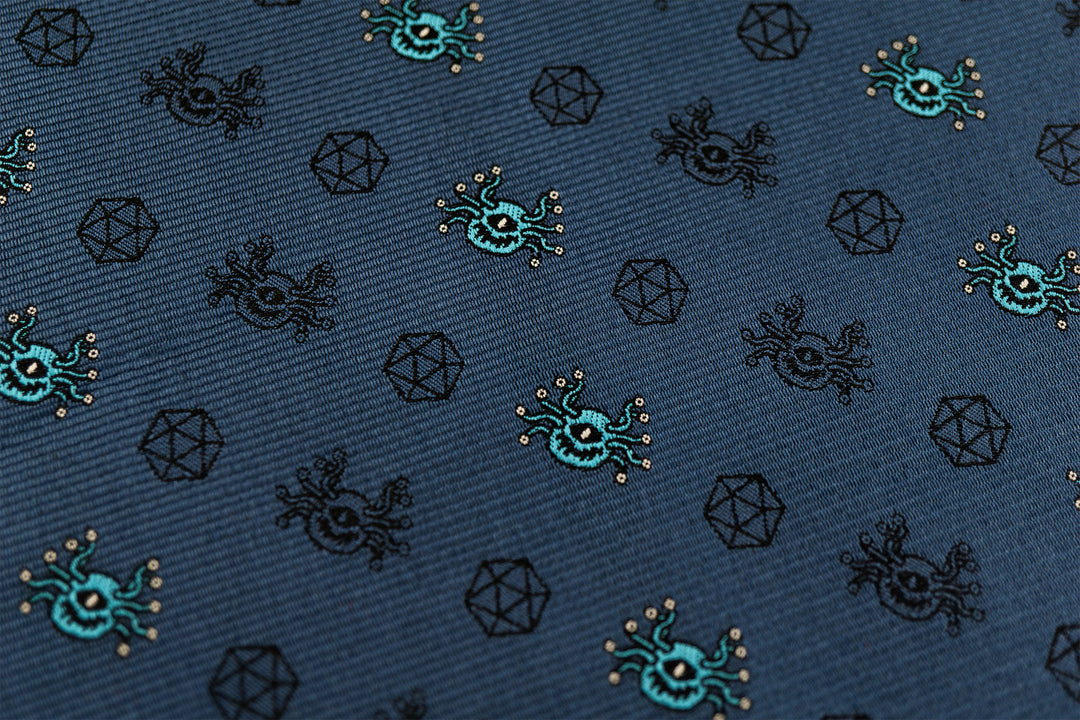 Necktie: TTRPG Beholder Inspired Tie with Subtle D20 Dice Pattern