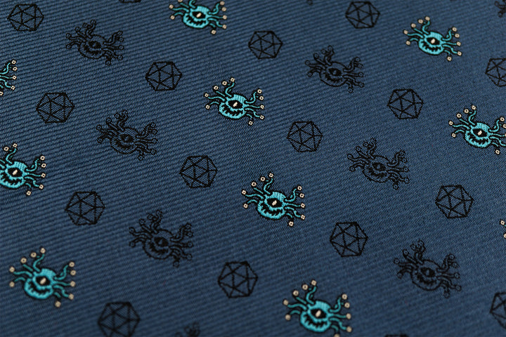 Necktie: TTRPG Beholder Inspired Tie with Subtle D20 Dice Pattern