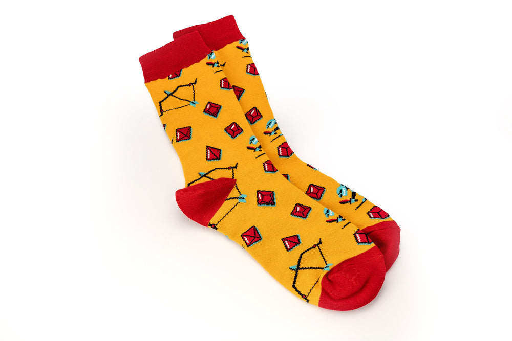 Polyhedral Dice Patterned Socks Collection: Dragon, Goblin, Skeleton - Comfy Cotton Blend, Fun & Unique - TTRPG-Fan Gift