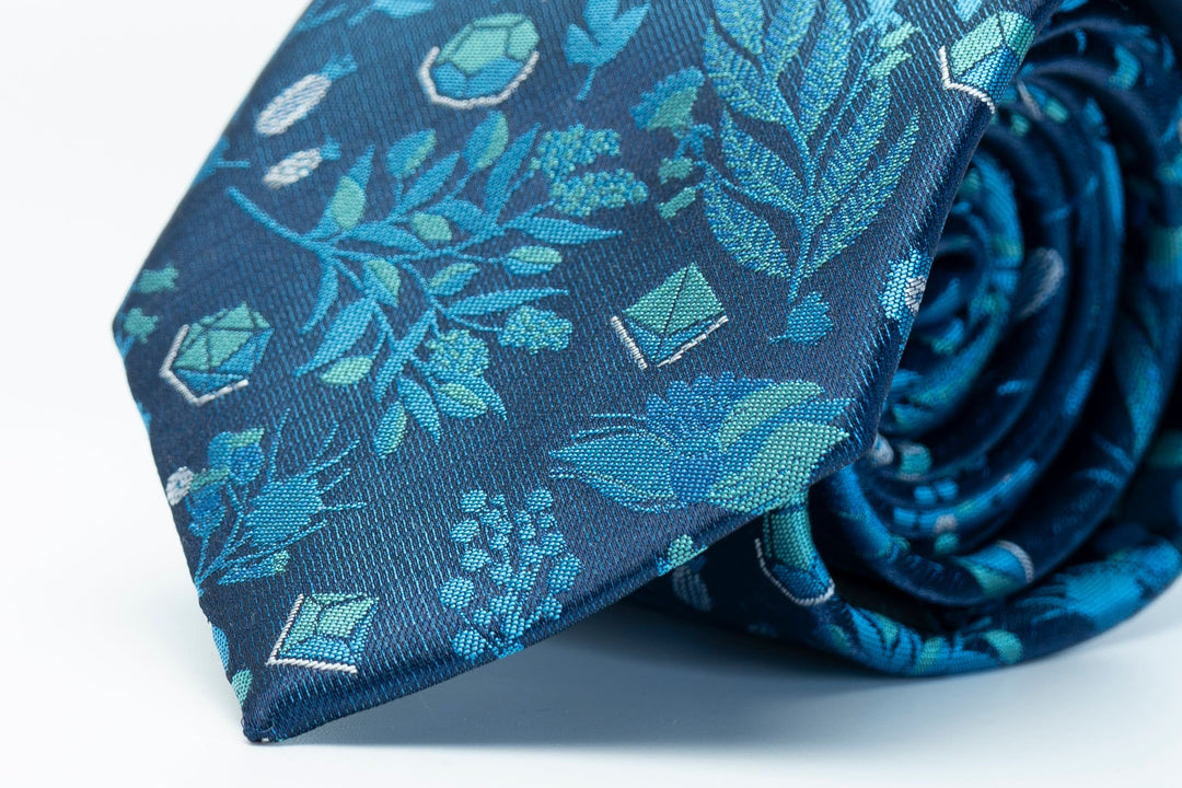 Hidden Pattern Tie Necktie: Floral Hidden Dice – Witch Hunt Store