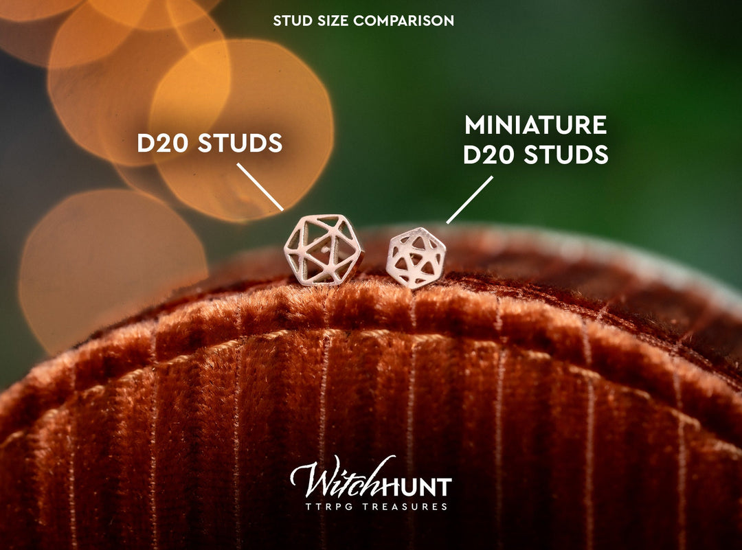 Dice Stud Earrings - D20 Earrings - Dice Studs - Dice Jewelry - Dungeons and Dragons Accessories - D&D Gift