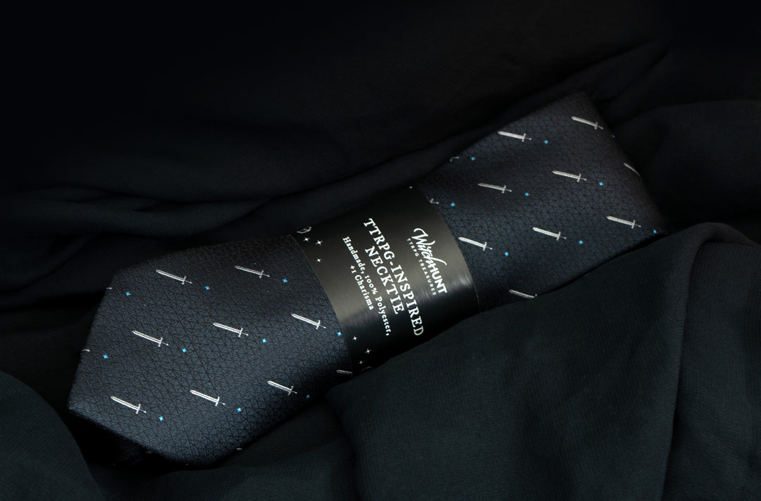 Necktie: TTRPG Swords with Subtle D20 Pattern