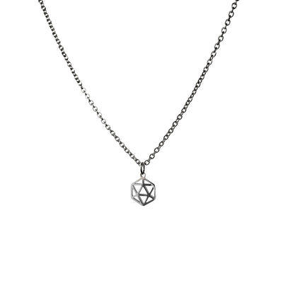 Geometric D20 Charm Necklace